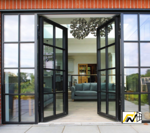 Modern casement window providing unobstructed outdoor view