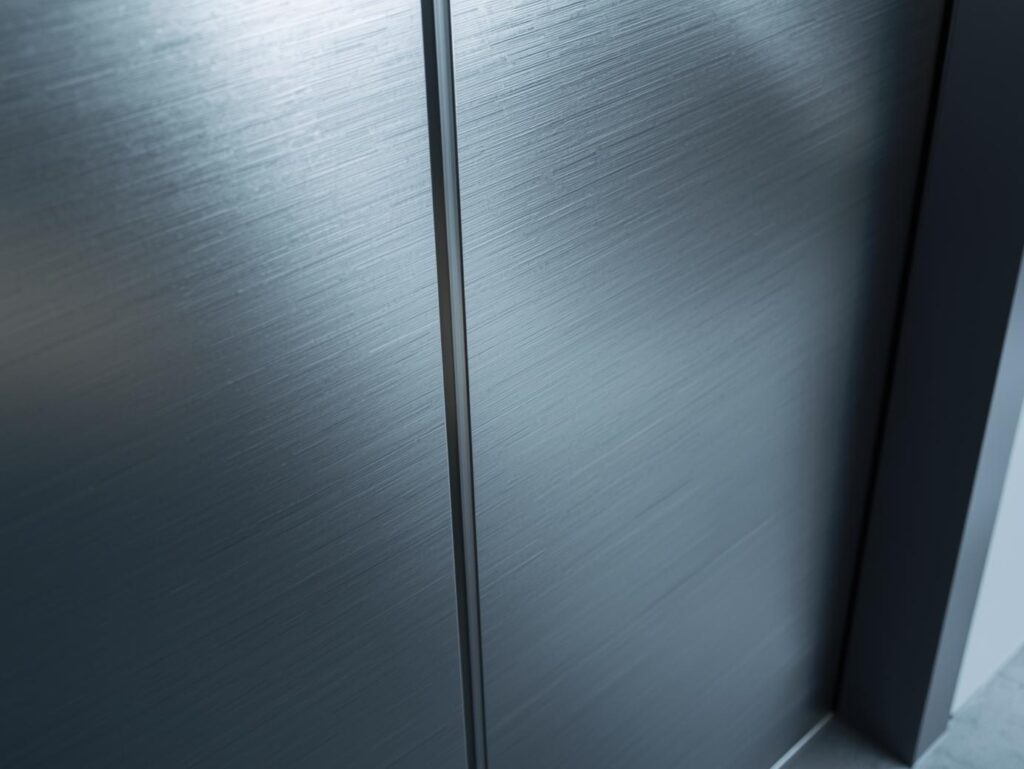 Sleek modern aluminum door with durable finish and minimalist design.