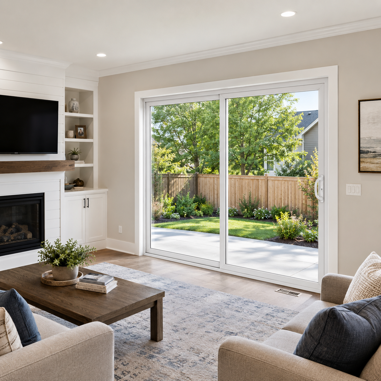 SLIDING DOOR 120 X 96 Both sides Opening (white) (NASH 400 SERIES)