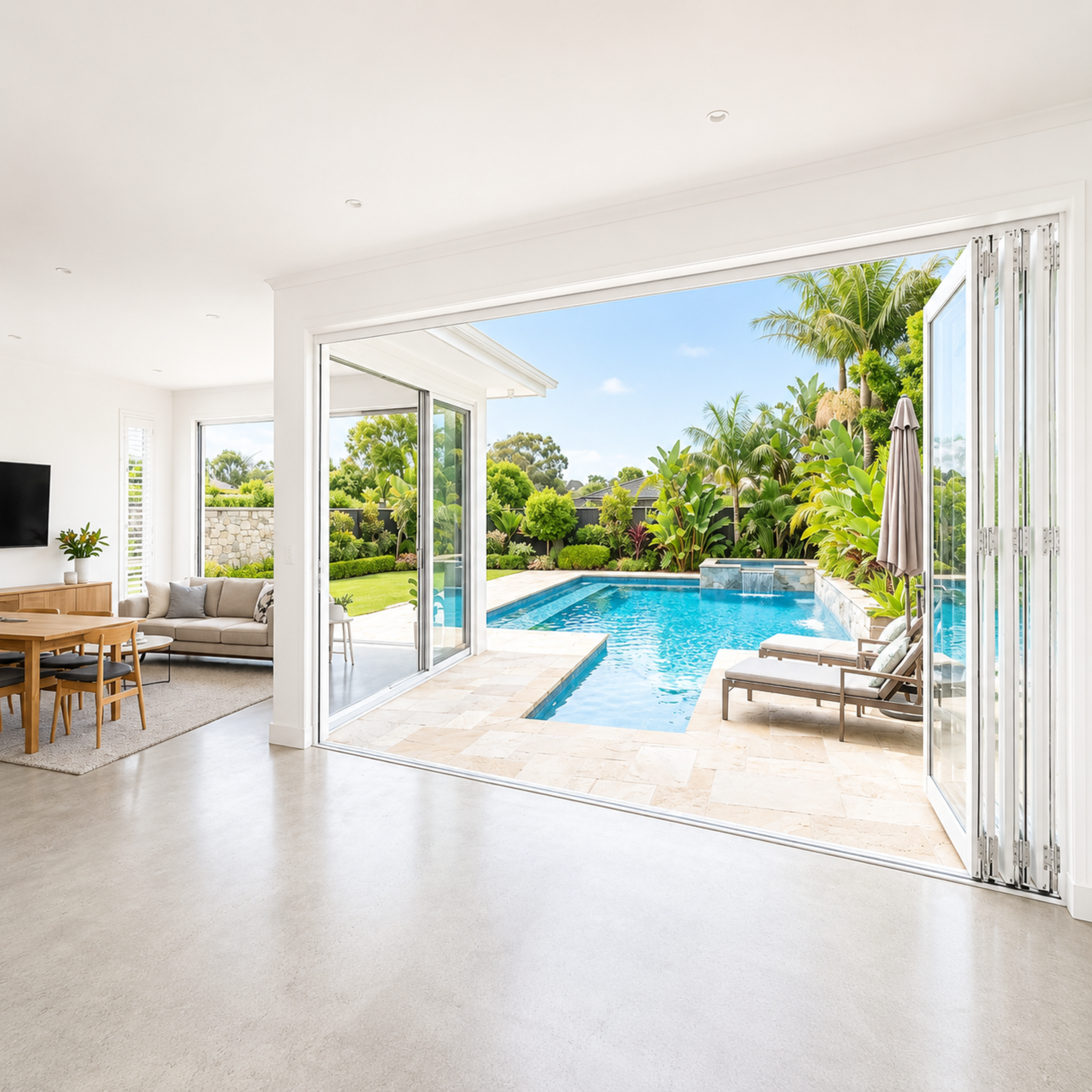 Aluminum Bifold Door LEFT & RIGHT OPENING 144 X 80 (Black & White) (NASH 200 SERIES)