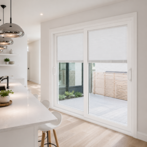 Sliding Door 96 X 80 Both sides Opening with Manual Blind (white) (NASH 400 SERIES)