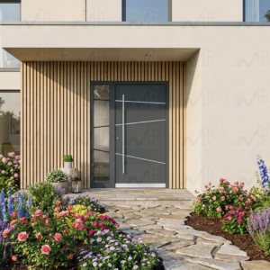 New Exterior Luxury Aluminum Alloy Hinge Front Doors with Smart Security lock (54 x 80)