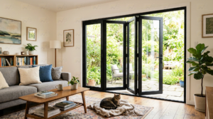 NASH 100 SERIES BIFOLD DOOR LEFT & RIGHT OPENING 96 X 80 (BLACK)