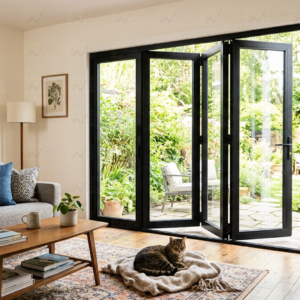 NASH 100 SERIES BIFOLD DOOR LEFT & RIGHT OPENING 96 X 80 (BLACK)