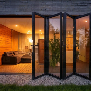 NASH 200 SERIES BIFOLD DOOR LEFT & RIGHT OPENING 144 X 80 (Black & White)