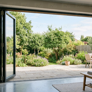 NASH 200 SERIES BIFOLD DOOR LEFT & RIGHT OPENING 144 X 96 (Black & White)