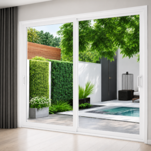 Aluminum Sliding Door 96 X 80 Both sides Opening (white)(NASH 400 SERIES )