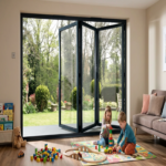 Aluminum Bifold Door LEFT & RIGHT OPENING 96 X 96 (BLACK) (100 Series)