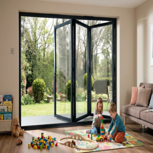 NASH 100 SERIES BIFOLD DOOR LEFT & RIGHT OPENING 96 X 96 (BLACK)