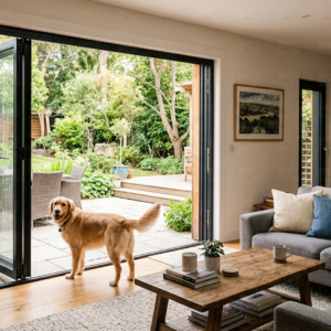 NASH 200 SERIES BIFOLD DOOR LEFT & RIGHT OPENING 120 X 80 (Black & White)