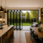 Aluminum Bifold Door LEFT & RIGHT OPENING 144 x 96 (Black & white) (NASH 100 SERIES)