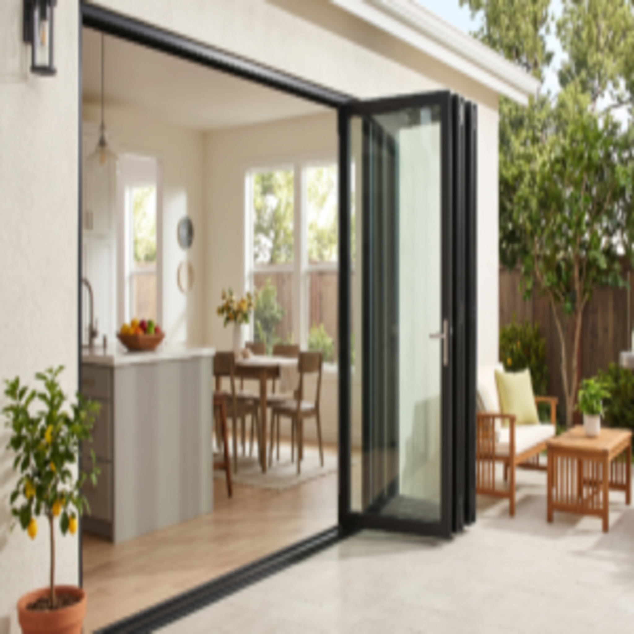 Aluminum Bifold Door LEFT & RIGHT OPENING 72 X 80 (BLACK) (NASH 100 SERIES)