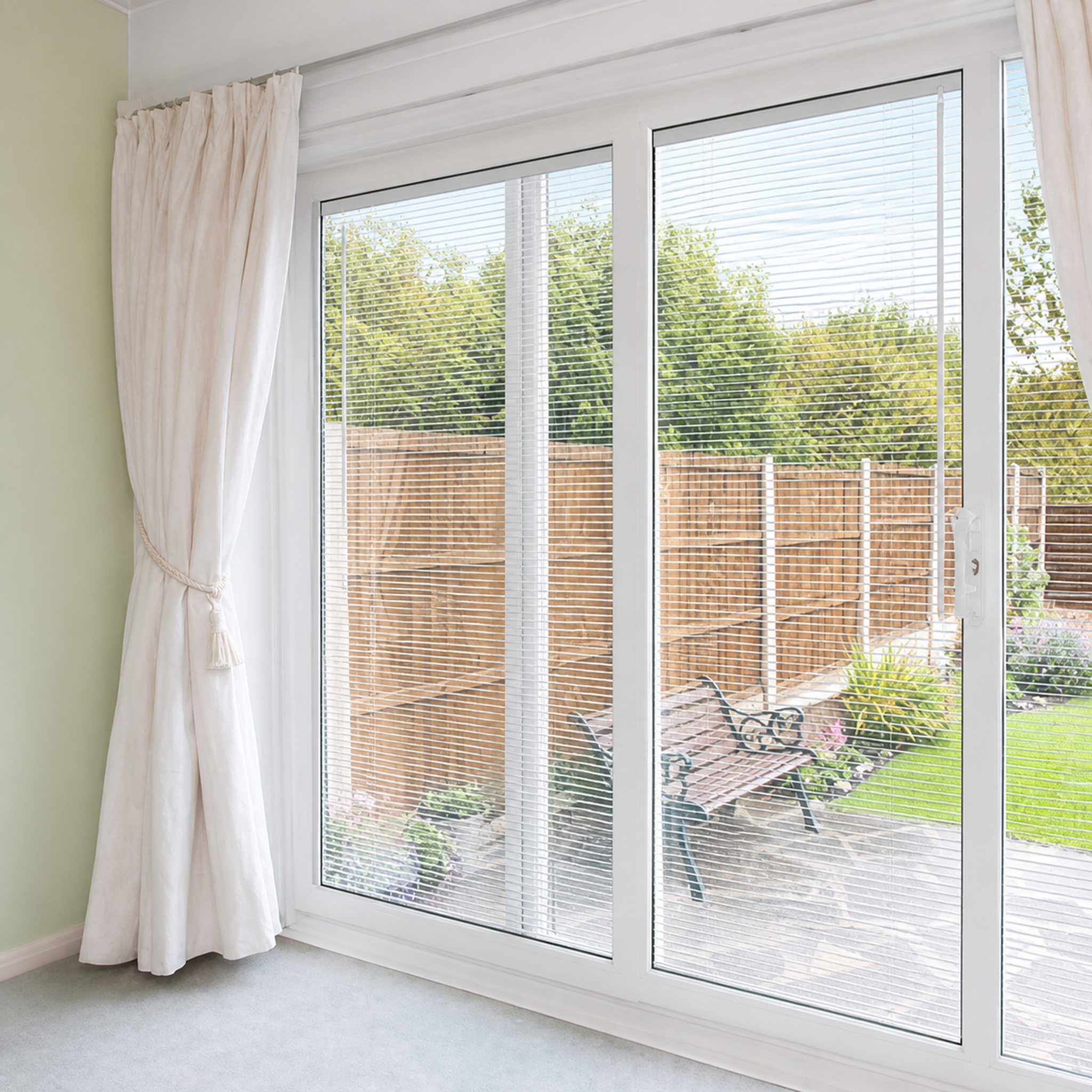 Aluminum SLIDING DOOR 96 X 96 Both sides Opening (white) (400 SERIES)