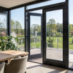 Nash Aluminum French Doors: Casement Swing Door Open Outward with Lock 61.5 x 80 (BLACK & WHITE)