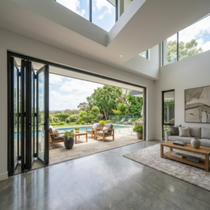 NASH 100 SERIES BIFOLD DOOR LEFT & RIGHT OPENING 144 X 96 (BLACK)