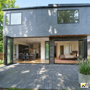 NASH 100 SERIES BIFOLD DOOR LEFT & RIGHT OPENING 144 X 96 (BLACK)