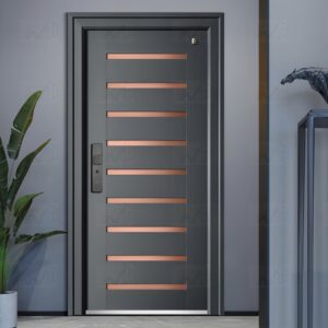 New Exterior Luxury Aluminum Alloy Hinge Front Doors with Smart Security lock 54 x 80