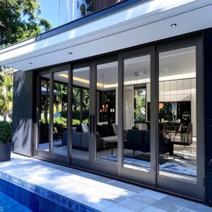 Aluminum Bifold Door left & Right Opening 120 x 80 (Black) (NASH 100 SERIES)