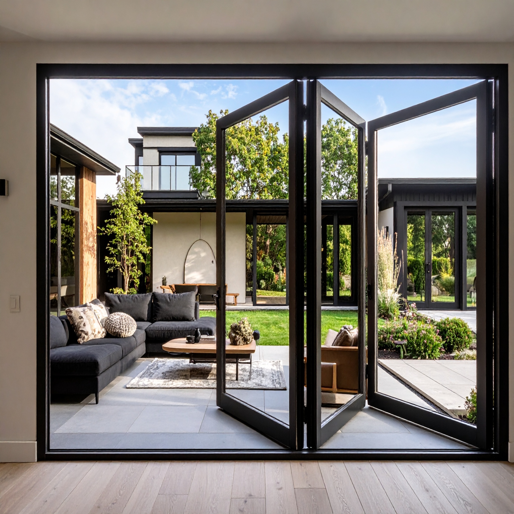 NASH 200 SERIES BIFOLD DOOR LEFT & RIGHT OPENING 96 X 96(Black & White)