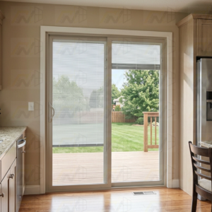 NASH 400 SERIES SLIDING DOOR 72 X 80 Both sides Opening with Manual Blind (white)