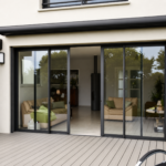 Aluminum Sliding Door 144 X 80 Both side Opening (BLACK)NASH 300 SERIES