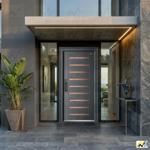 New Exterior Luxury Aluminum Alloy Hinge Front Doors with Smart Security lock 54 x 80