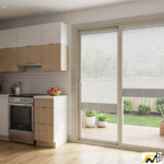 NASH 400 SERIES SLIDING DOOR 72 X 80 Both sides Opening with Manual Blind (white)