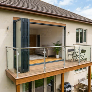 NASH 100 SERIES BIFOLD DOOR LEFT & RIGHT OPENING 144 X 80 (BLACK)