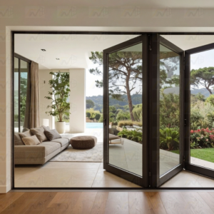 NASH 100 SERIES BIFOLD DOOR LEFT & RIGHT OPENING 72 X 80 (BLACK)
