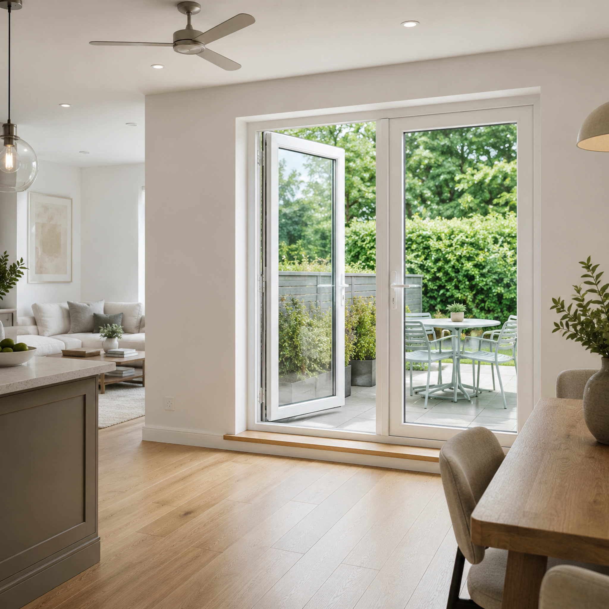 Aluminum French Doors: Casement Swing Door Open Outward with Lock 61.5 x 80 (BLACK & WHITE)