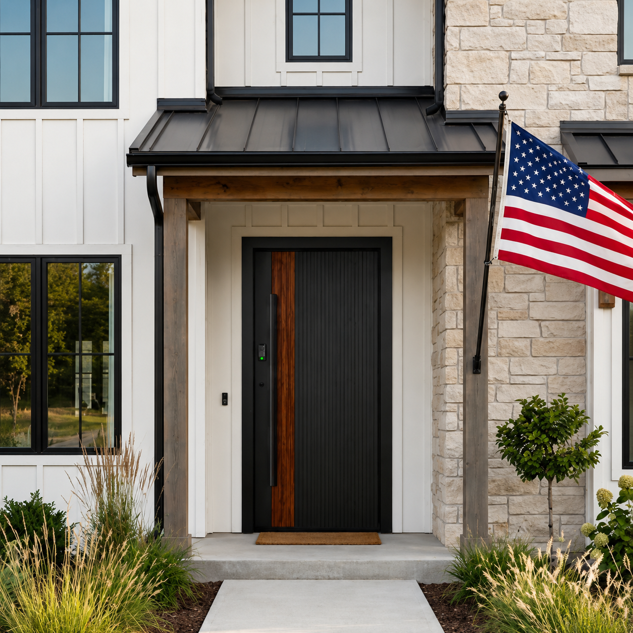 Aluminum Entry Doors with Smart Security lock 36 x 80