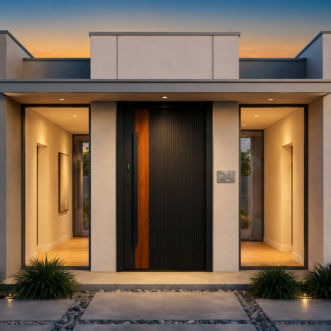 Aluminum Entry Doors with Smart Security lock 36 x 80