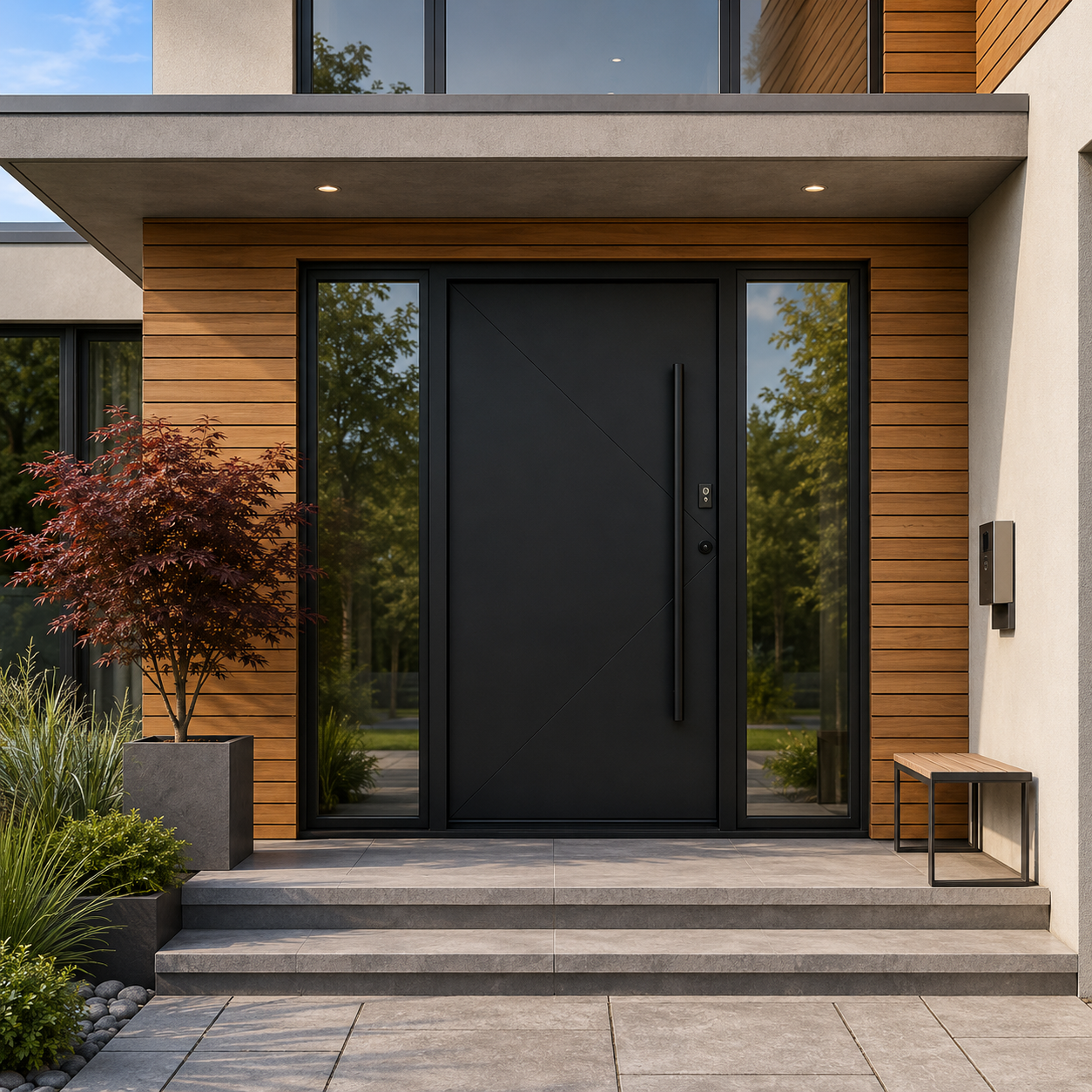 Aluminum Entry Doors with Smart Security lock 48 x 80
