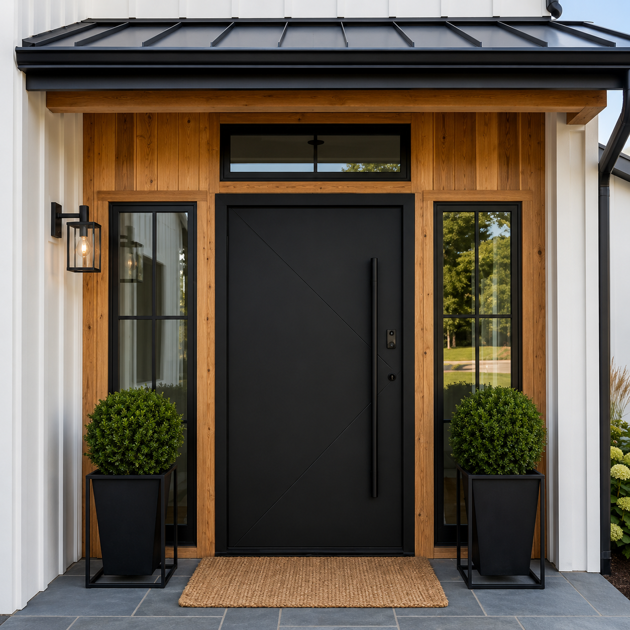 Aluminum Entry Doors with Smart Security lock 48 x 80