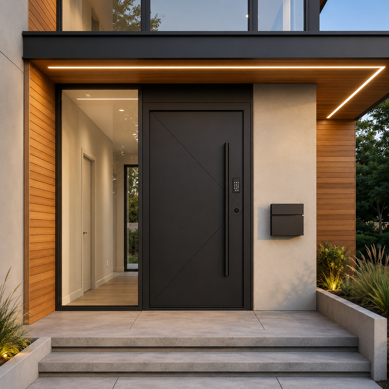 Aluminum Entry Doors with Smart Security lock 48 x 80