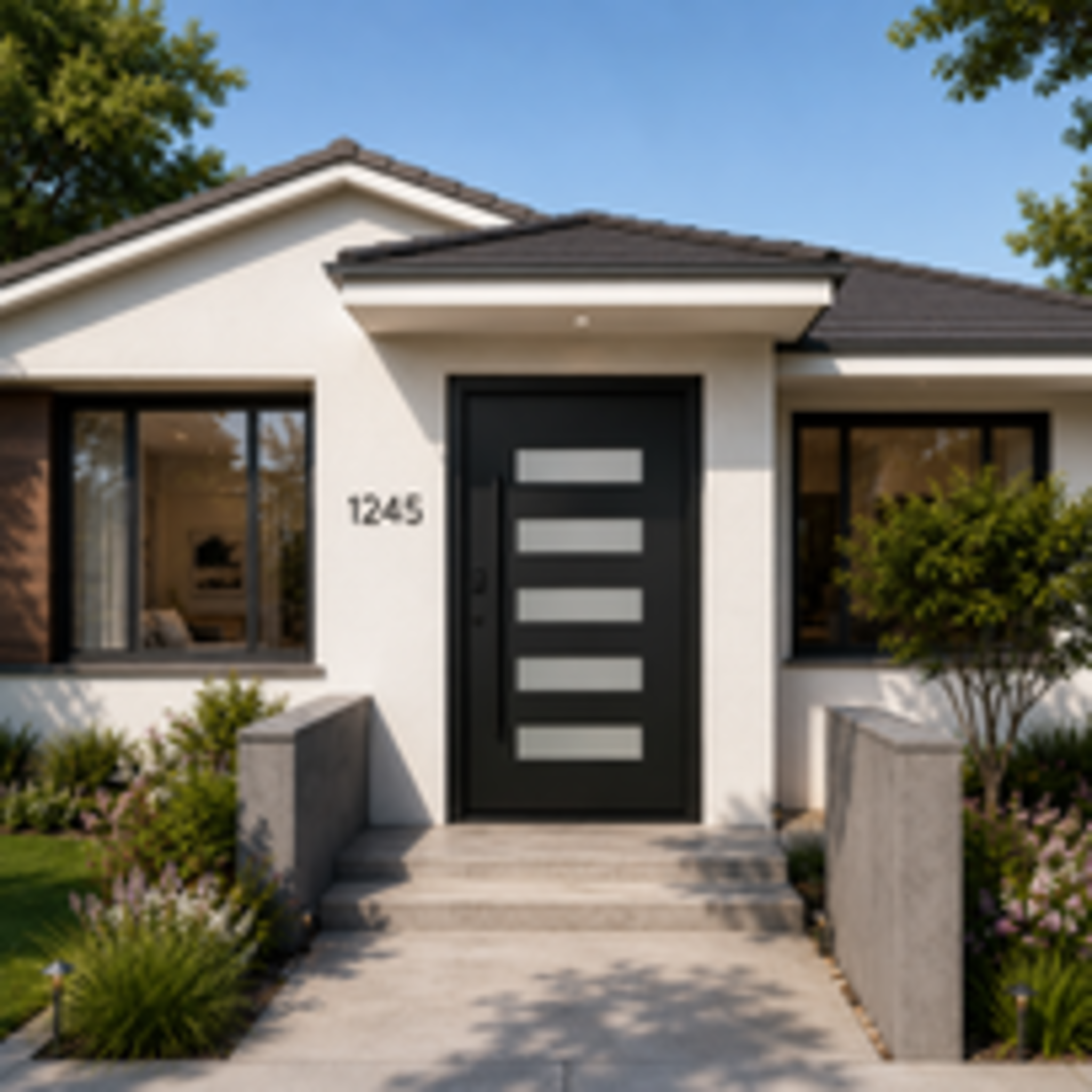Aluminum Entry Doors with Smart Security lock 48 x 80