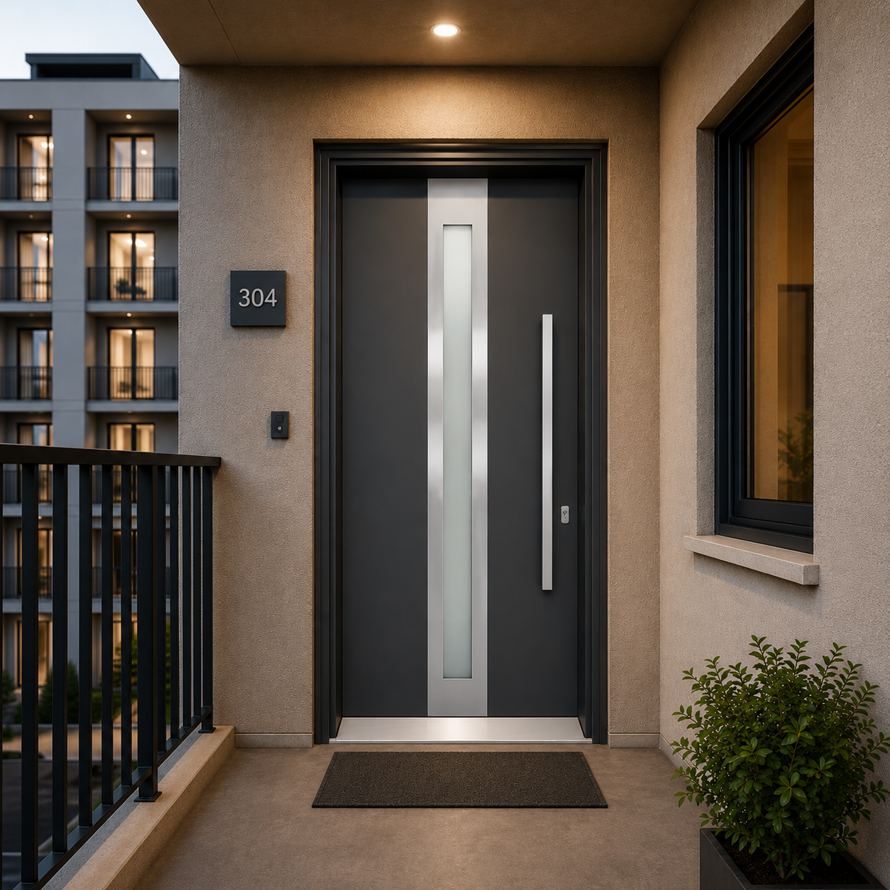 Aluminum Entry Doors with Smart Security lock 54 x 80