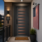 Aluminum Entry Doors with Smart Security lock 54 x 80