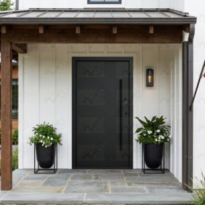 New Exterior Luxury Aluminum Alloy Hinge Front Doors with Smart Security lock 48 x 80