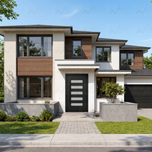 New Exterior Luxury Aluminum Alloy Hinge Front Doors with Smart Security lock 48 x 80