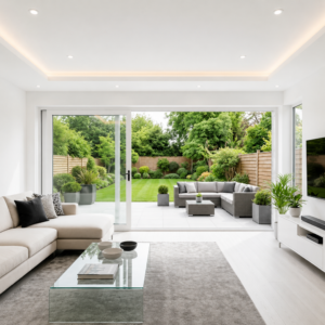 Aluminum SLIDING DOOR 144 X 96 Both sides Opening (white) (400 SERIES)