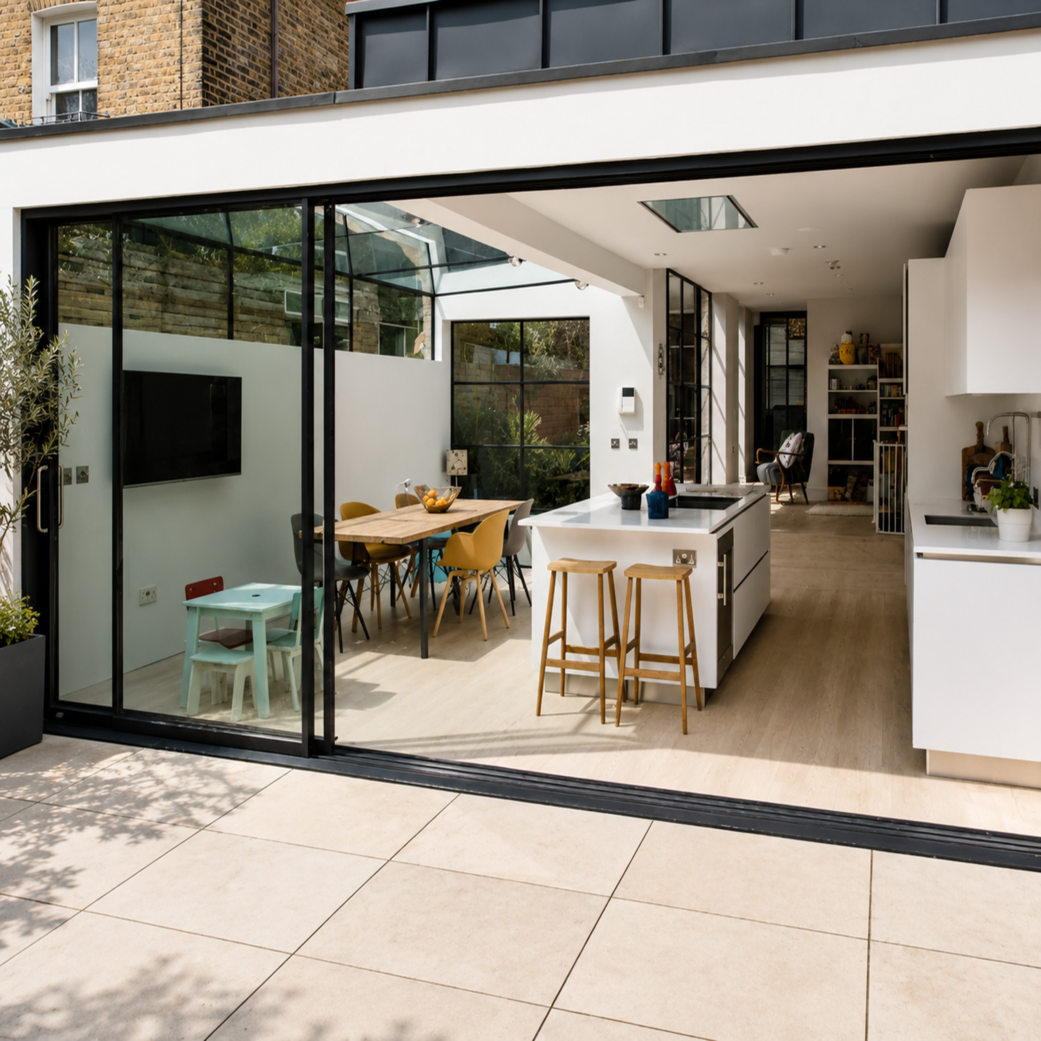 Aluminum Sliding Door 144 X 96 Both side Opening (BLACK) (NASH 300 SERIES)