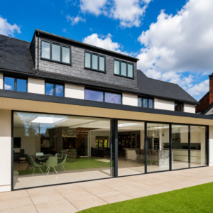 Aluminum Sliding Door 144 X 96 Both side Opening (BLACK) (NASH 300 SERIES)