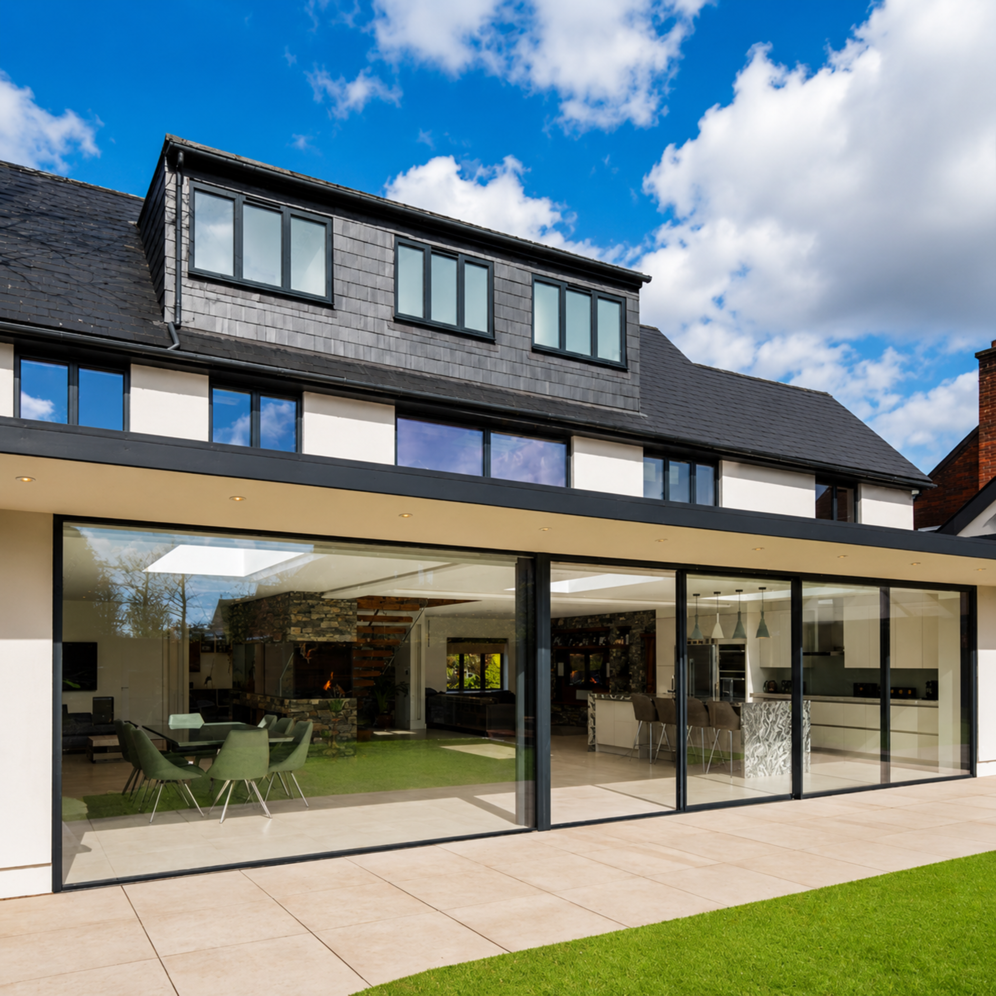 Aluminum Sliding Door 144 X 96 Both side Opening (BLACK) (NASH 300 SERIES)