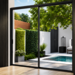 Aluminum Sliding Door 120 X 96 Both sides Opening (BLACK) (300 SERIES)