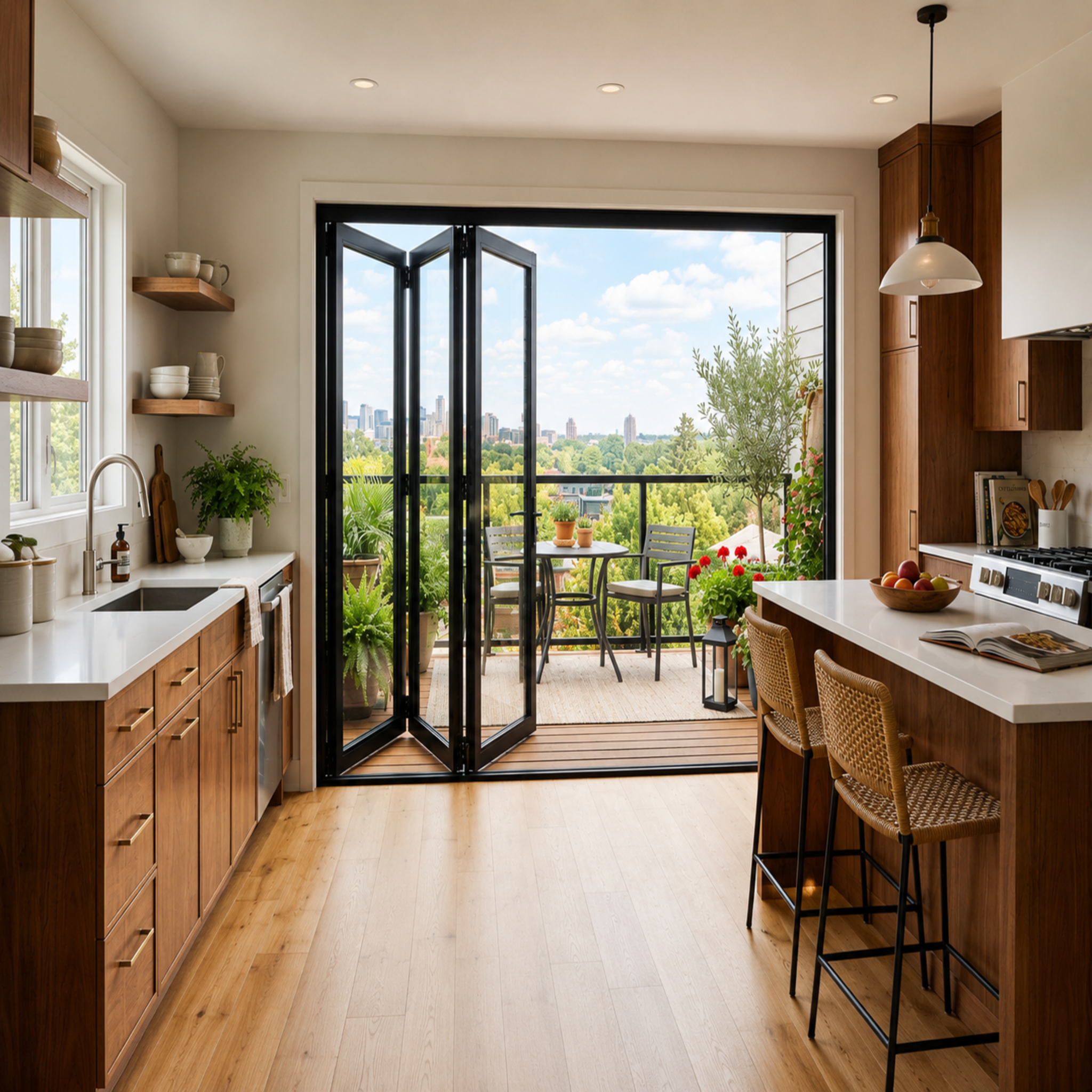 Aluminum Bifold Door left & Right Opening 120 x 80 (Black) (NASH 100 SERIES)