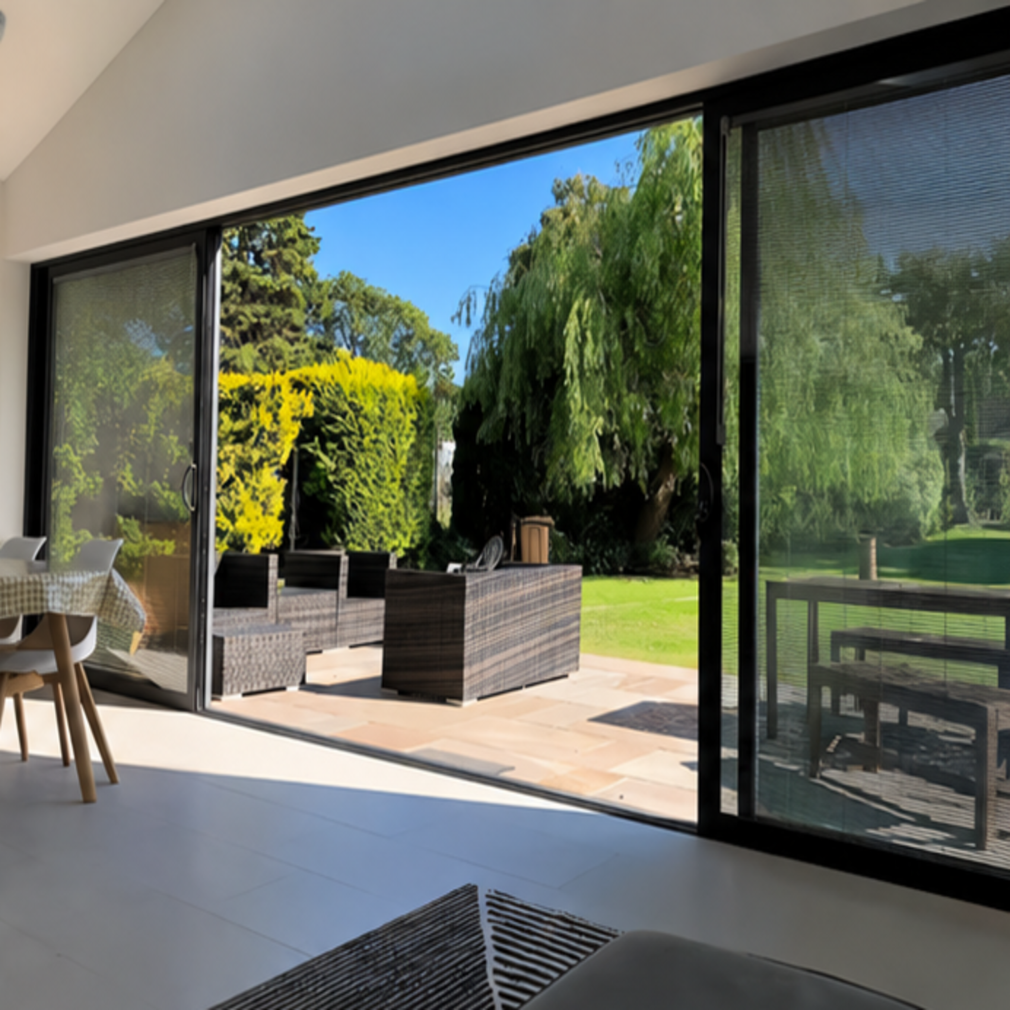Aluminum Sliding Door 144 X 80 Both side Opening (BLACK)NASH 300 SERIES