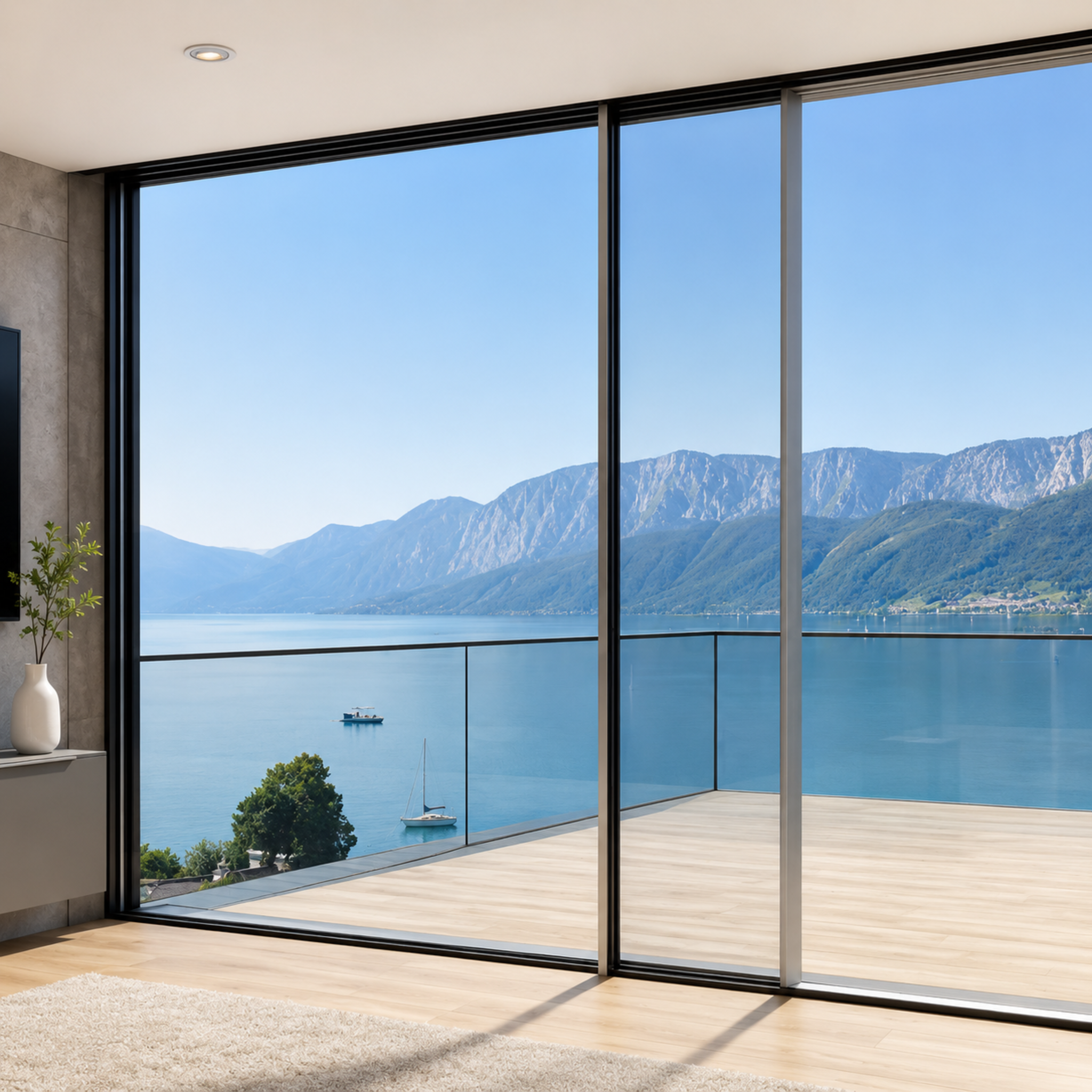 Aluminum Sliding Door 96 X 80 Both side Opening (BLACK) (NASH 300 SERIES)