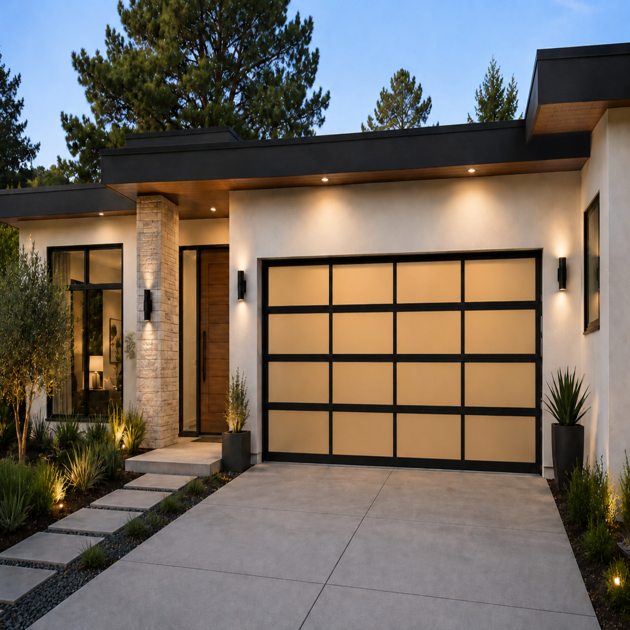 Glass Garage Doors Sectional 192 x 84 (Waterproof, Windproof )