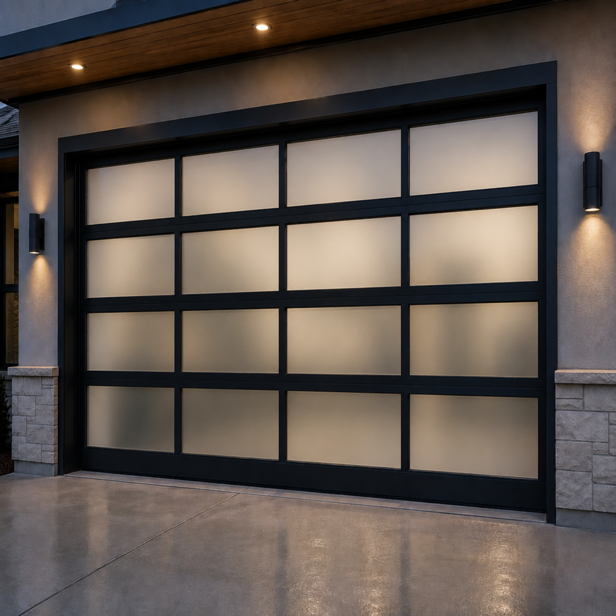 Glass Garage Doors Sectional 192 x 84 (Waterproof, Windproof)